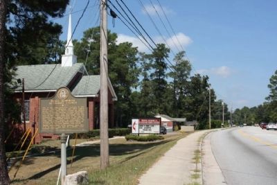 Pierce Memorial Methodist Church Marker seen looking north image. Click for full size.