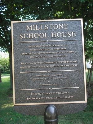 Millstone School House Marker image. Click for full size.