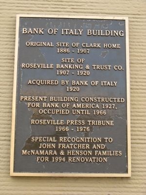 Bank of Italy Building Marker image. Click for full size.