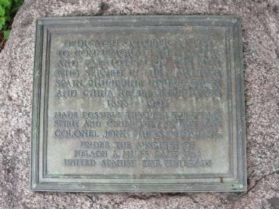 Spanish–American War Plaque image. Click for full size.