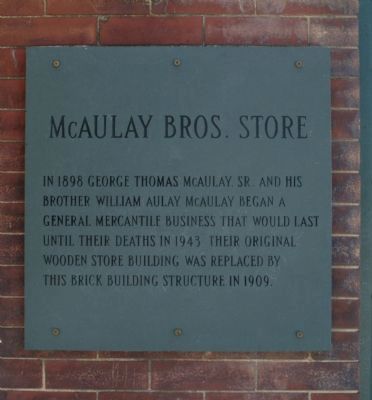 McAulay Bros. Store Marker image. Click for full size.