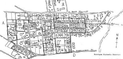 Map of the Pettigru Historic District -<br>Dotted Line Outlines District's Boundary image. Click for full size.