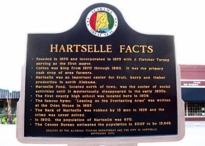 Hartselle Facts (Rear Side of Marker) image. Click for full size.