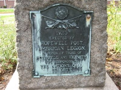Hopewell Call To Duty Marker image. Click for full size.