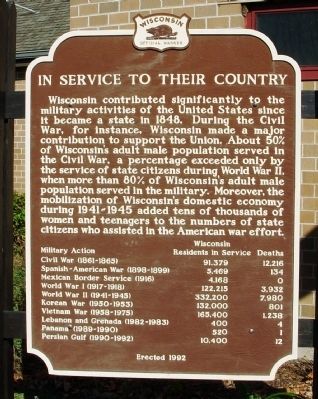 In Service to Their Country Marker image. Click for full size.