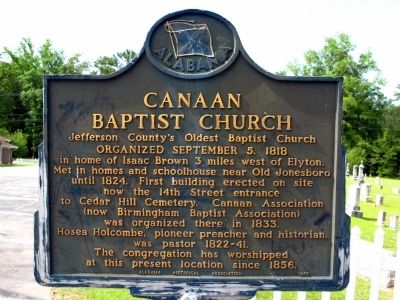 Canaan Baptist Church Marker image. Click for full size.