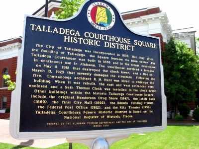 Talladega Courthouse Square Historic District Marker image. Click for full size.