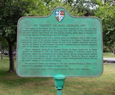 St. Vincent de Paul Church, 1835 Marker. Click for full size. St. Vincent de Paul Church, 1835 Marker image. Click for full size.
