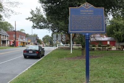 Dagsboro Marker as seen looking north along Main Street image. Click for full size.