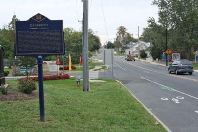 Dagsboro Marker, seen looking back south along Main Street image. Click for full size.