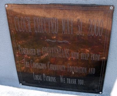 Clock's Dedication Plaque image. Click for full size.
