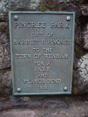 Pingree Park Dedication Plaque image. Click for full size.