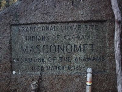 Masconomet Sagamore of the Agawams Marker. Click for full size. Masconomet Sagamore of the Agawams Marker image. Click for full size.