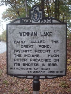 Wenham Lake Marker. Click for full size. Wenham Lake Marker image. Click for full size.