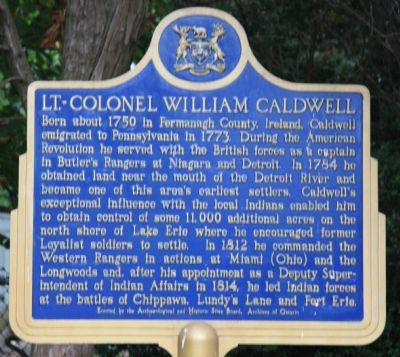 Lt. - Colonel William Caldwell Marker image. Click for full size.