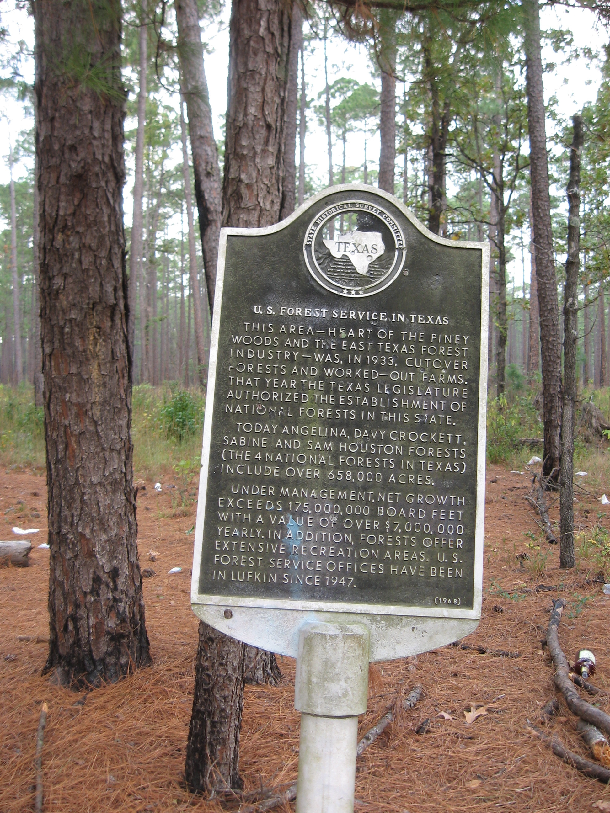 U.S. Forest Service in Texas Marker