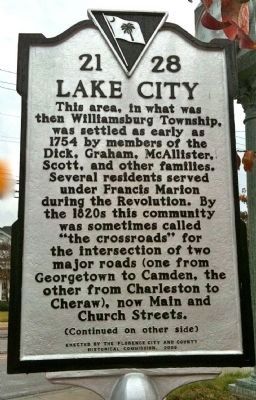 Lake City Marker (front) image. Click for full size.