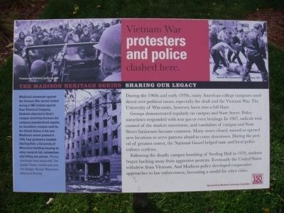 Vietnam War protesters and police clashed here Marker image. Click for full size.