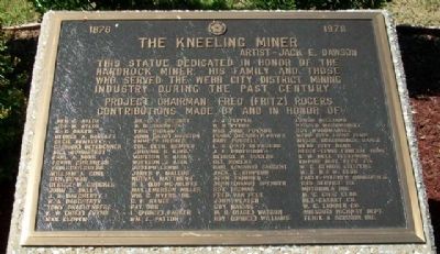 The Kneeling Miner Monument Dedication image. Click for full size.