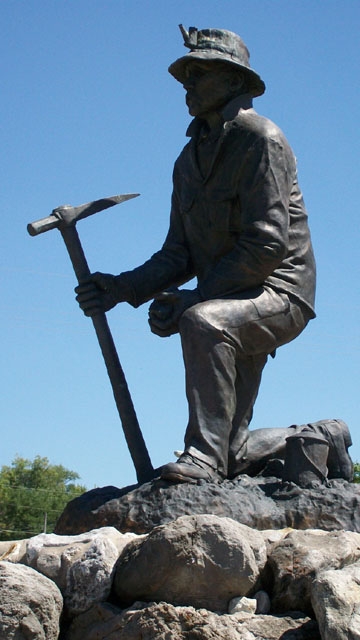The Kneeling Miner Monument