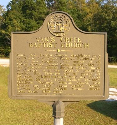 Van’s Creek Baptist Church Marker image. Click for full size.