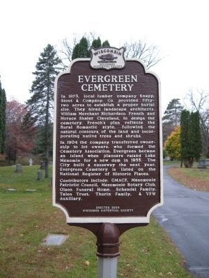 Evergreen Cemetery Marker image. Click for full size.