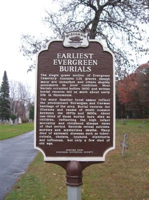 Earliest Evergreen Burials Marker image. Click for full size.