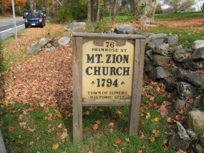 Mt. Zion Church Marker on the Road image. Click for full size.