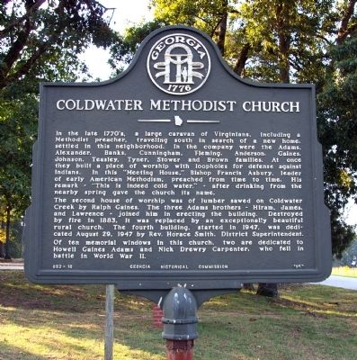 Coldwater Methodist Church Marker image. Click for full size.