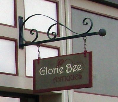 Sign - - "Gloria Bee" Antiques image. Click for full size.