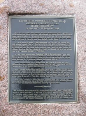 Richfield Pioneer Homestead Marker image. Click for full size.