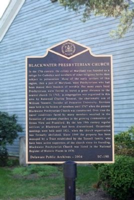 Blackwater Presbyterian Church Marker image. Click for full size.