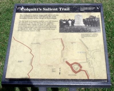 Colquitt’s Salient Trail Marker. Click for full size. Colquitt’s Salient Trail Marker image. Click for full size.