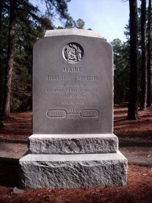 1st Maine Heavy Artillery Monument (front). Click for full size. 1st Maine Heavy Artillery Monument (front) image. Click for full size.