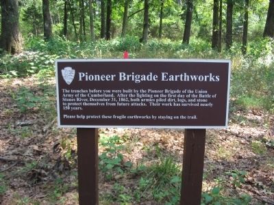 Pioneer Brigade Earthworks Marker. Click for full size. Pioneer Brigade Earthworks Marker image. Click for full size.