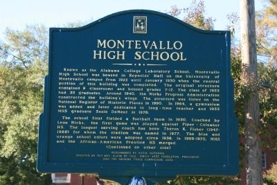 Montevallo High School Marker Side A image. Click for full size.
