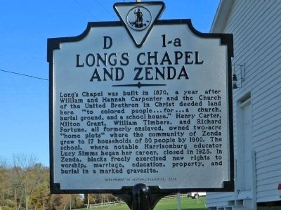 Long's Chapel and Zenda Marker image. Click for full size.