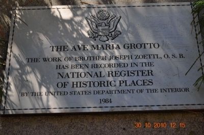The Ave Maria Grotto Marker image. Click for full size.