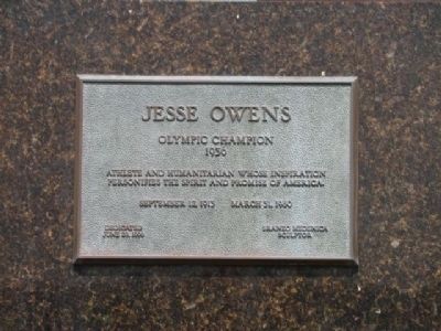James Cleveland "Jesse" Owens Plaque on Statue image. Click for full size.