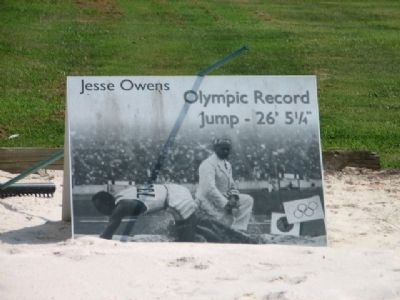 James Cleveland "Jesse" Owens Olympic Record Jump 26' 5 1/4" image. Click for full size.