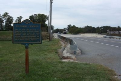 Baltimore Hundred Marker, looking west along Vines Creek Road , State Road 26 image. Click for full size.