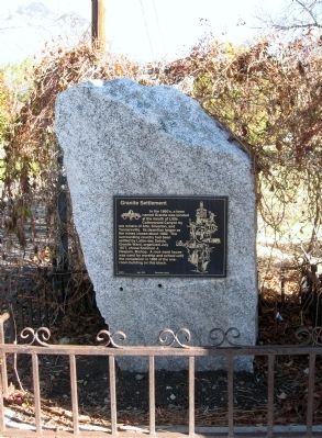 Granite Settlement Marker. Click for full size. Granite Settlement Marker image. Click for full size.