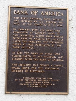 Bank of America Marker image. Click for full size.
