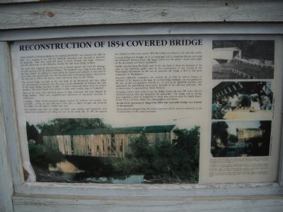 Reconstruction of 1854 Covered Bridge Marker image. Click for full size.