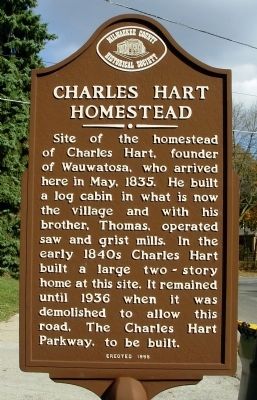 Charles Hart Homestead Marker image. Click for full size.