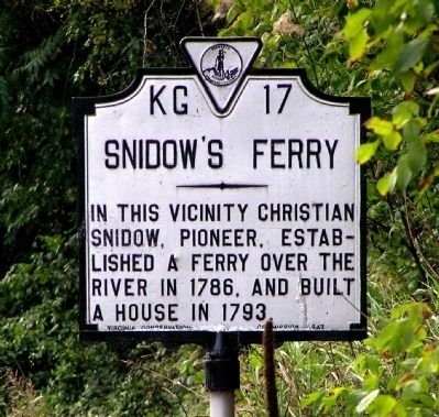Snidow's Ferry Marker image. Click for full size.