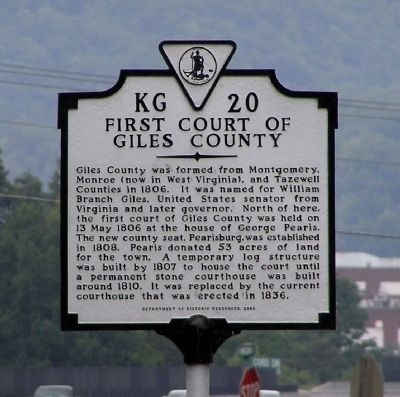 First Court of Giles County Marker image. Click for full size.