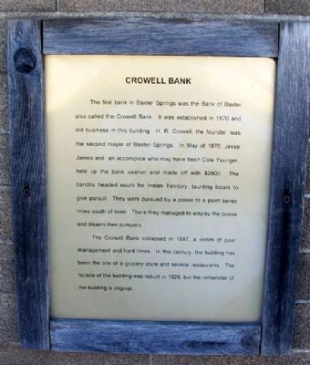 Crowell Bank Marker image. Click for full size.
