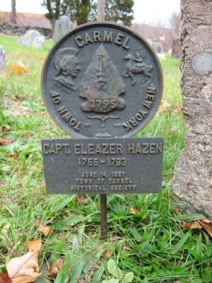 Bronze Marker next to an Illegible Headstone image. Click for full size.