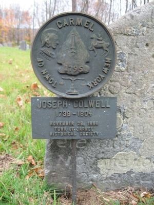 Bronze Marker next to an Illegible Headstone image. Click for full size.